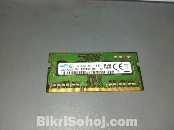 Laptop RAM 4GB DDR3 1600MHZ for sale